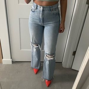 wide leg denim jeans